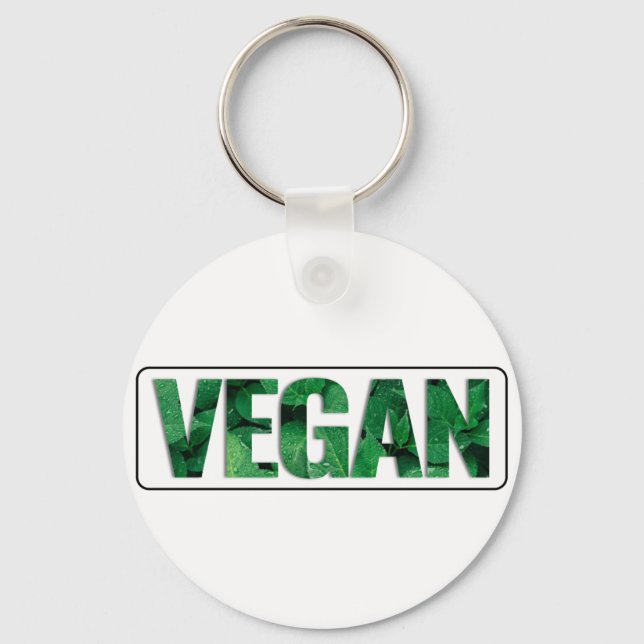I'm Vegan, Typographic Design Keychain (Front)