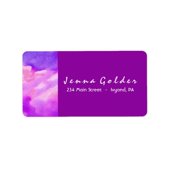 I'M VIOLET WATERCOLOR Bat Mitzvah Return Address