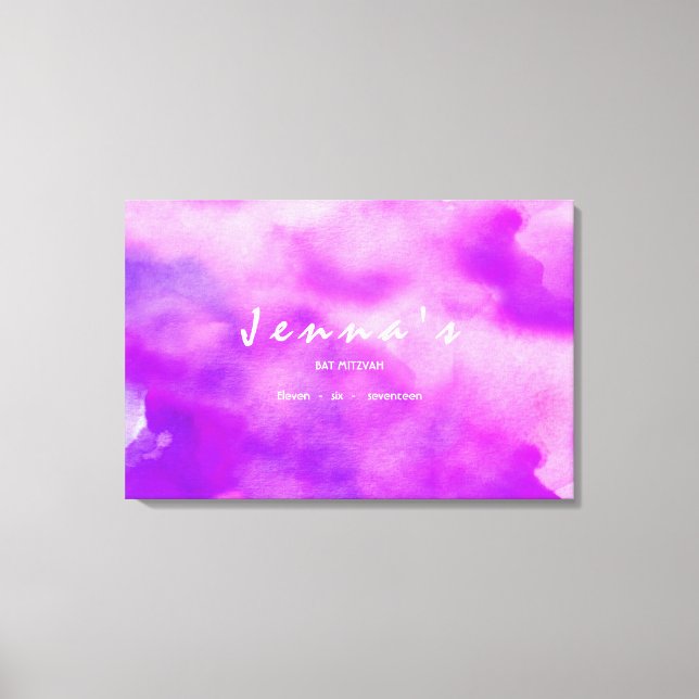 I'M VIOLET WATERCOLOR Bat Mitzvah Sign In Board (Front)