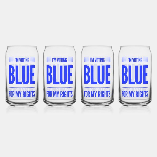 I'm Voting Blue Can Glass (Front)