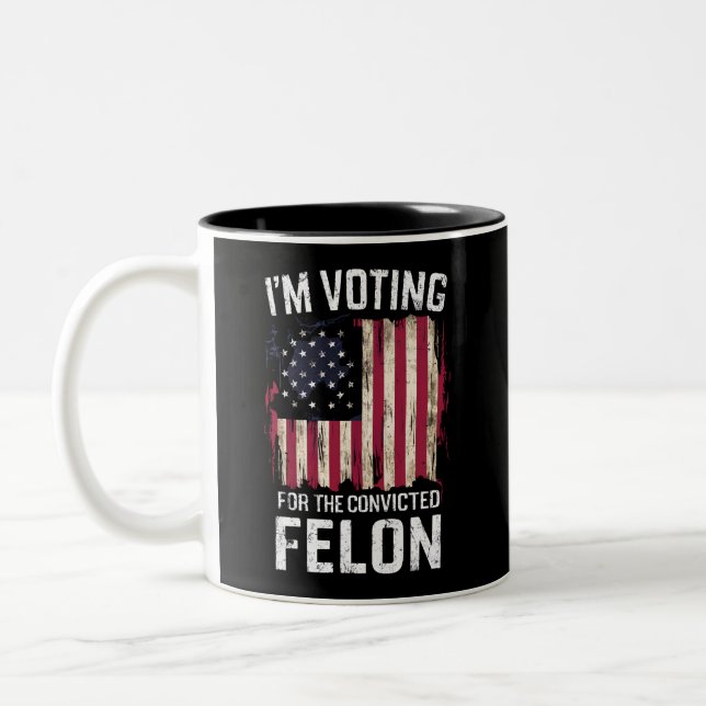 I'm Voting For The Convicted Felon Pro Trump 2024 Two-Tone Coffee Mug (Left)
