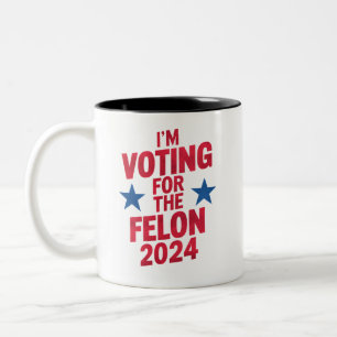 I'm Voting For The Convicted Felon Pro Trump 2024 Two-Tone Coffee Mug