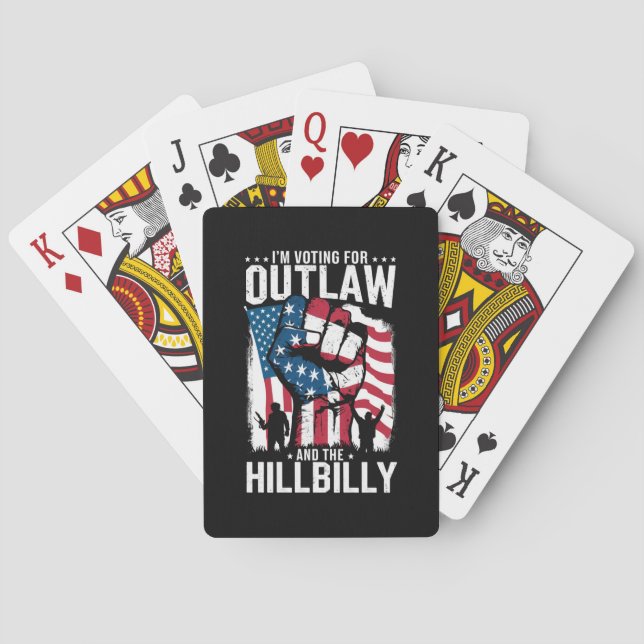 I'm Voting For the Outlaw and the Hillbilly 2024  Playing Cards (Back)