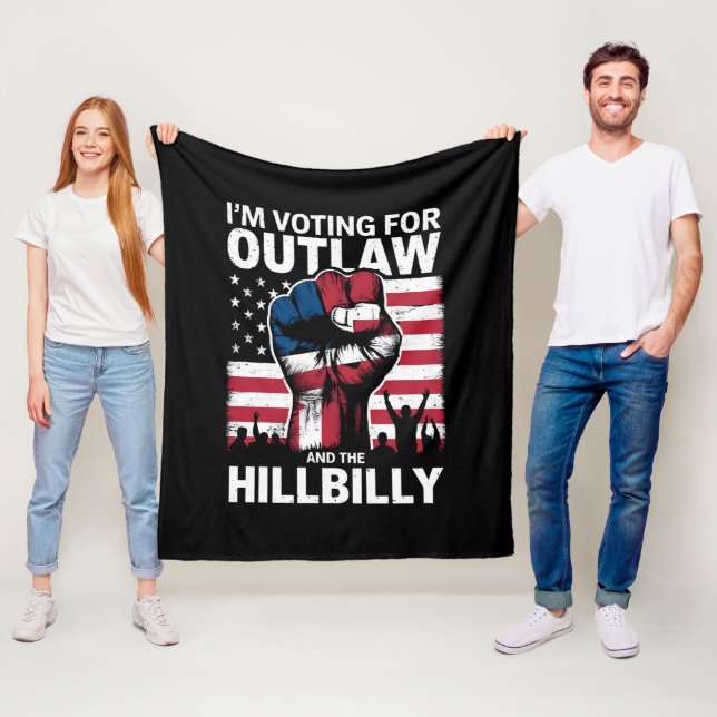 I'm Voting For the Outlaw And The Hillbilly 2024 U Fleece Blanket (In Situ)