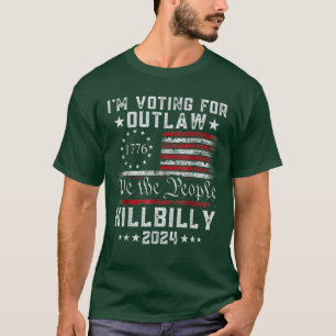 I'm Voting For the Outlaw Hillbilly 2024 US Flag T-Shirt