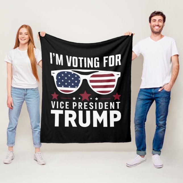 I'm Voting For Vice President Trump 2024 Election Fleece Blanket (In Situ)