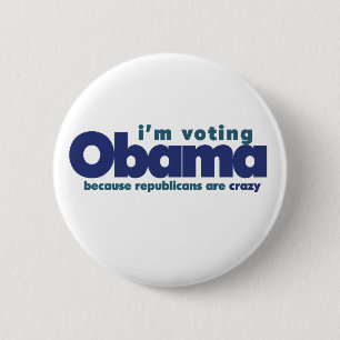 I'm voting OBAMA 2 Inch Round Button