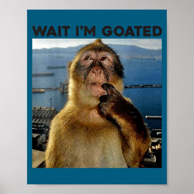 I'm Wait Goated Thinking Monkey Meme Poster (Front)