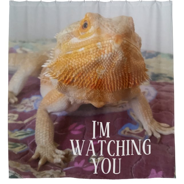 I'M WATCHING YOU Funny Bearded Dragon Photo Design (Front)