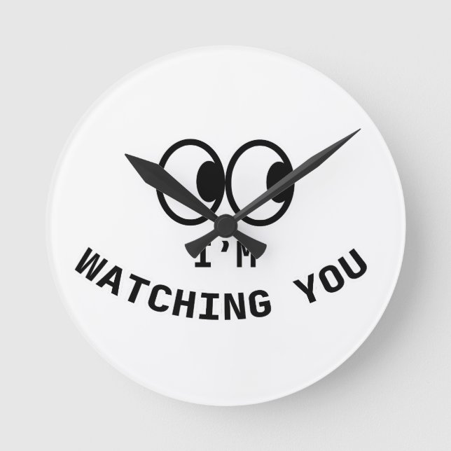 "I'm Watching You" Funny Googly Eyes Wall Clock (Front)