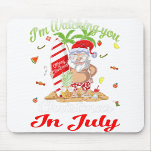 I'm Watching You Santa Christmas In July Tank Top Mouse Pad