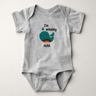 I'm Whaley Cute - Grey Baby Bodysuit