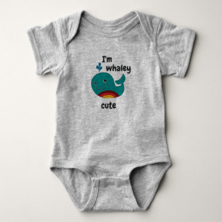 I'm Whaley Cute - Grey Baby Bodysuit