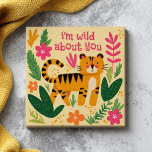 I'm Wild About You Cute Tiger Valentine's Day  Tile