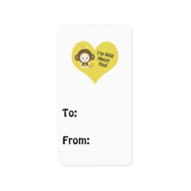 I'm Wild about You Monkey Label (Front)