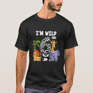 I'm Wild And Six Zoo Theme Birthday Jungle Safari T-Shirt
