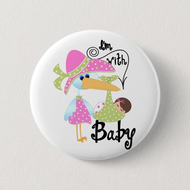 I'm With Baby 2 Inch Round Button (Front)