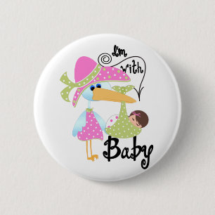 I'm With Baby 2 Inch Round Button