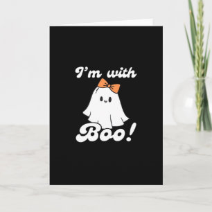 Im With Boo Funny Retro Style Card