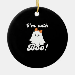Im With Boo Funny Retro Style Ceramic Ornament