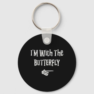 I'm With Butterfly Halloween Costume Funny Couples Keychain