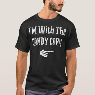 I'm With Candy corn Halloween Costume Funny Couple T-Shirt