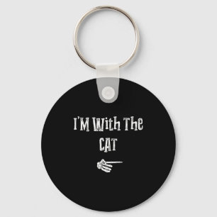 I'm With Cat Halloween Costume Funny Couples Match Keychain