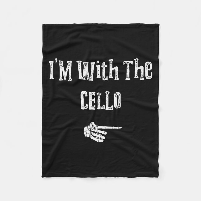 I'm With Cello Halloween Costume Funny Couples Mat Fleece Blanket (Front)