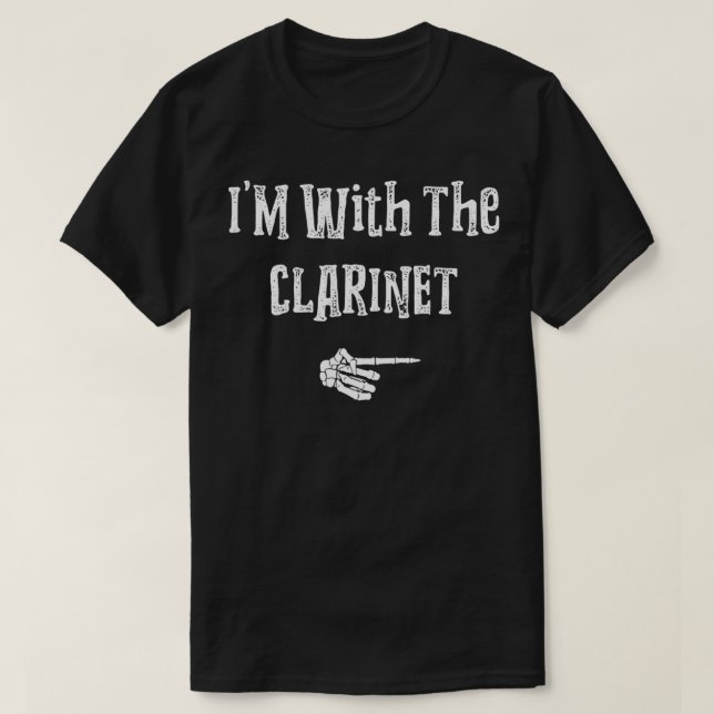 I'm With Clarinet Halloween Costume Funny Couples  T-Shirt (Design Front)