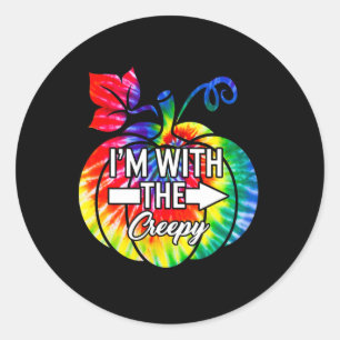 I'm With Creepy Couple Matching Halloween Costume Classic Round Sticker