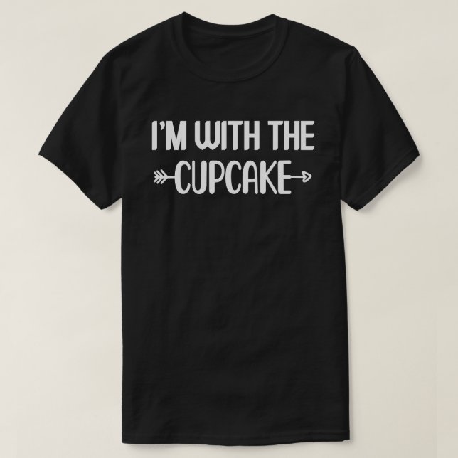 I'm With Cupcake Easy Halloween Matching Couples T-Shirt (Design Front)