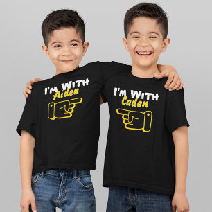 I'm With Custom Name Hand Pointing Left Funny Boys T-Shirt