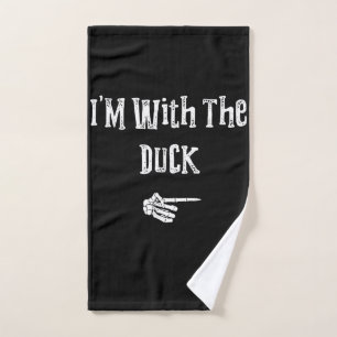 Im With Duck Halloween Costume Funny Couples Match Hand Towel