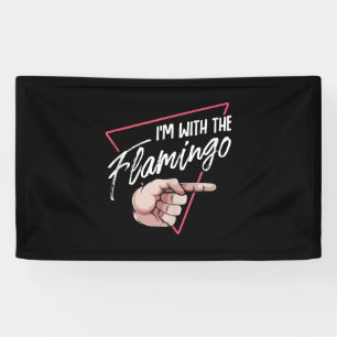 Im With Flamingo Halloween Matching Couple Costume Banner