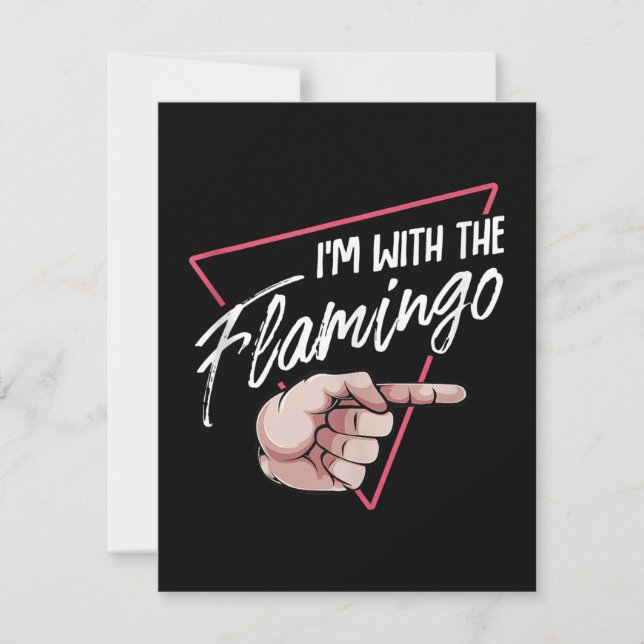 Im With Flamingo Halloween Matching Couple Costume Invitation (Front)