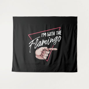 Im With Flamingo Halloween Matching Couple Costume Tapestry