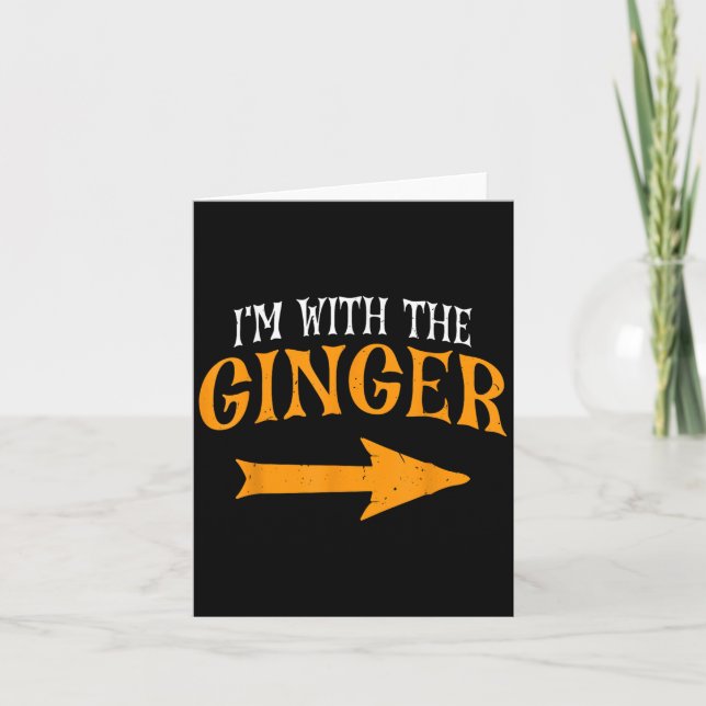 Im With Ginger Halloween Costume Funny Couples Gin Card (Front)