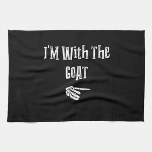 I'm With Goat Halloween Costume Funny Couples Kitchen Towel