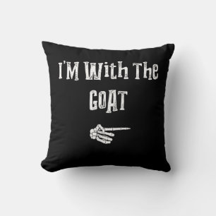 I'm With Goat Halloween Costume Funny Couples Throw Pillow
