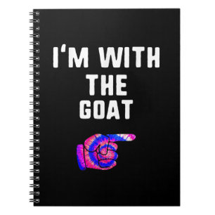 I'm With Goat Tie Dye Halloween Matching Couple Notebook