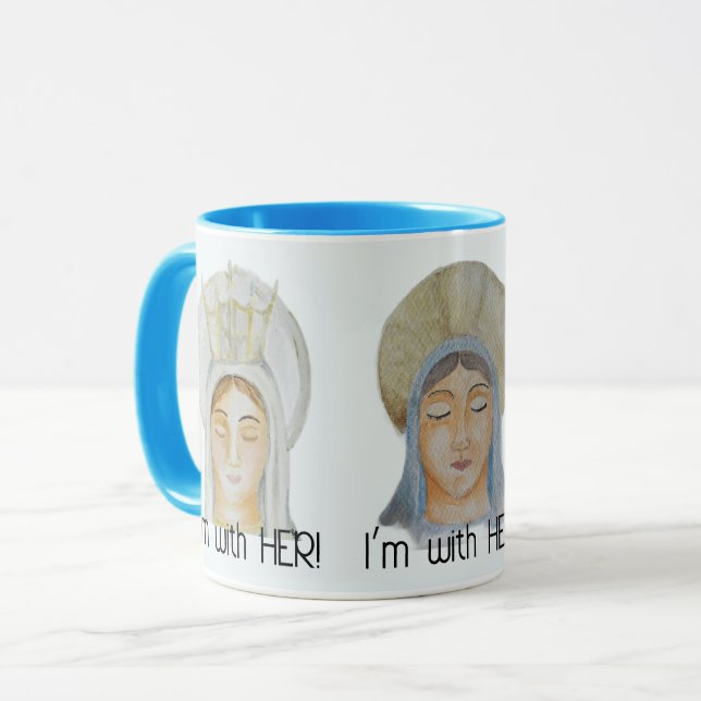 I'm With Her - Blessed Mary Blue Mug (Front Left)