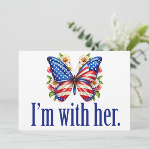 I'm With Her Cute Kamala Harris Butterfly Card
