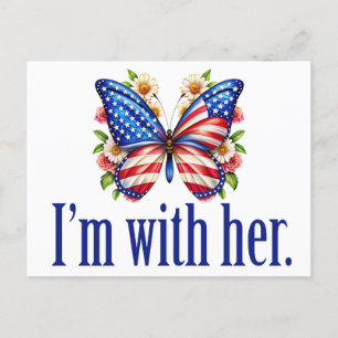 I'm With Her Cute Kamala Harris Butterfly Postcard