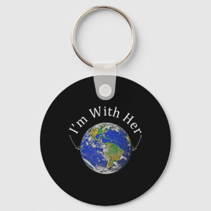 I'm With Her Earth Day Environmental Keychain