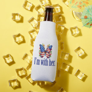 I'm With Her Kamala Harris for President Butterfly Bottle Cooler