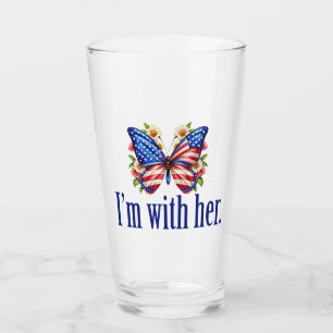 I'm With Her Kamala Harris for President Butterfly Glass
