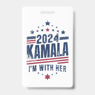 I'm With Her Kamala Vote For 2024 Kamala-Harris Badge