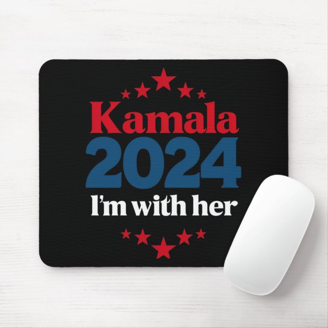 I'm With Her Kamala Vote For 2024 President Kamala Mouse Pad (With Mouse)