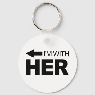 I'm with her (left) keychain