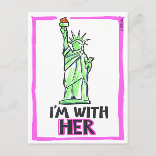 I'm with her postcard (Front)